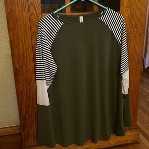 Olive and stripe tunic